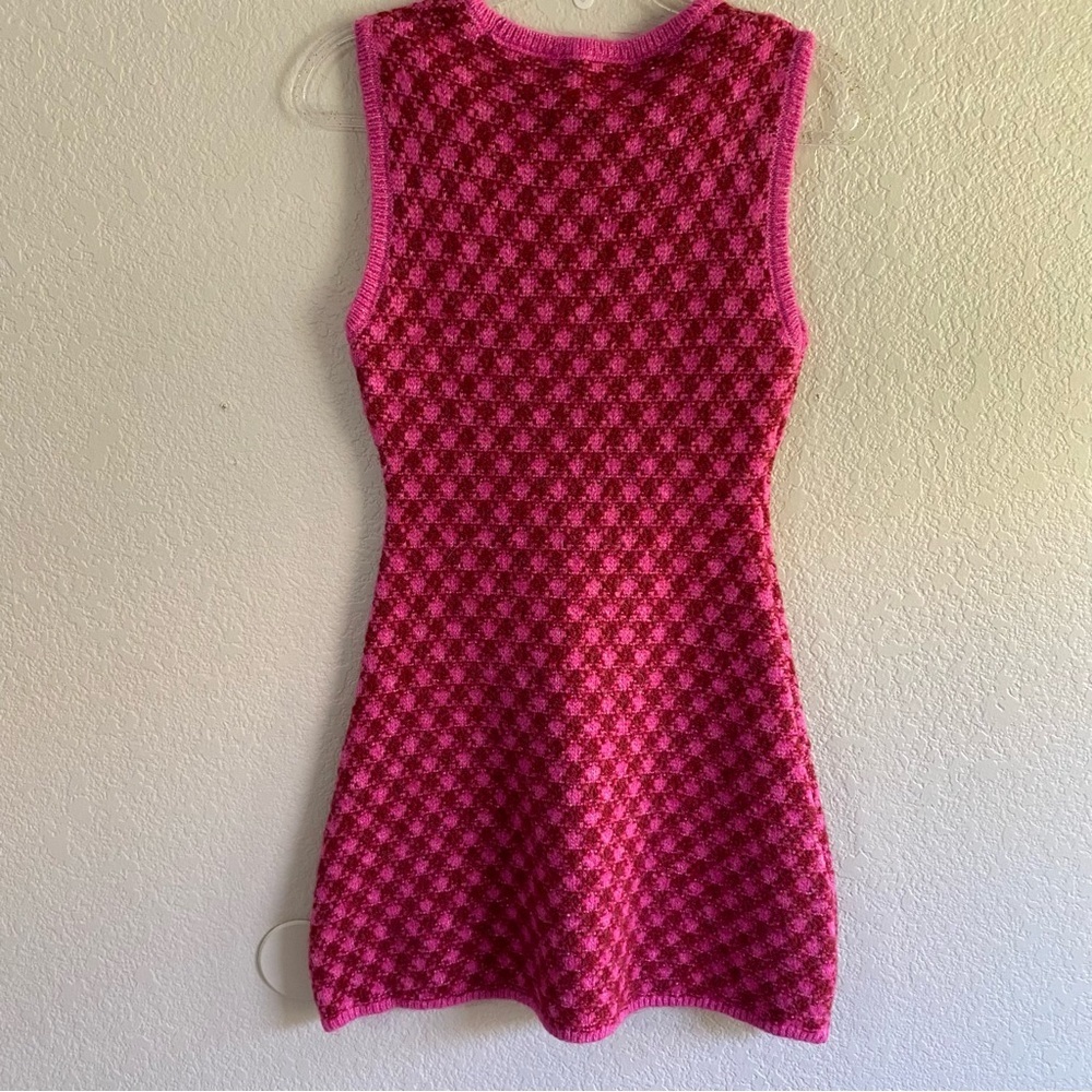 ZARA Women | Pink | PLAID KNIT DRESS - Picture 9 of 13